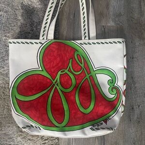 2016 Brighton green and red Joy canvas tote bag